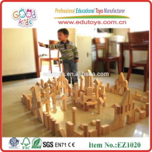 Wholesale 220pcs Kids Wooden Building Blocks for preschool